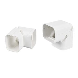 PVC Air Conditioner Line Set Cover Vertical Bend Elbow Corner (White, 111/133/115mm) for Mini Split HVAC Systems, Replaces Sunseeds WTG8065-E