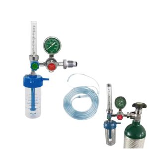Medical Oxygen Regulator (G5/8 Thread, 0-25MPa, 1-10L/h) with Flowmeter and Reducer Valve for Oxygen Cylinders