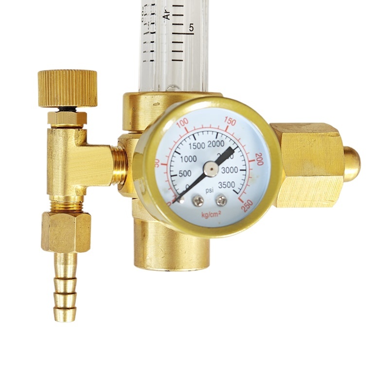 Brass Argon CO2 Mixed Gas Regulator Single-Stage Pressure Reducer with Flow Meter 0-25 L/min for Welding - Image 3