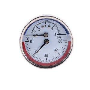 Axial Thermomanometer 63mm Iron Casing Galvanized Copper Joint for HVAC Systems Replaces HVAC Gauges