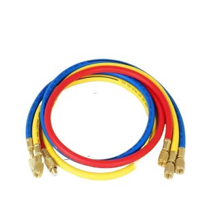 High Pressure Refrigerant Charging Hoses (3-Pack) 1.2M 1.5M 1.8M with Brass Fittings for R12 R22 R134a R404 R502 R410 HVAC Systems