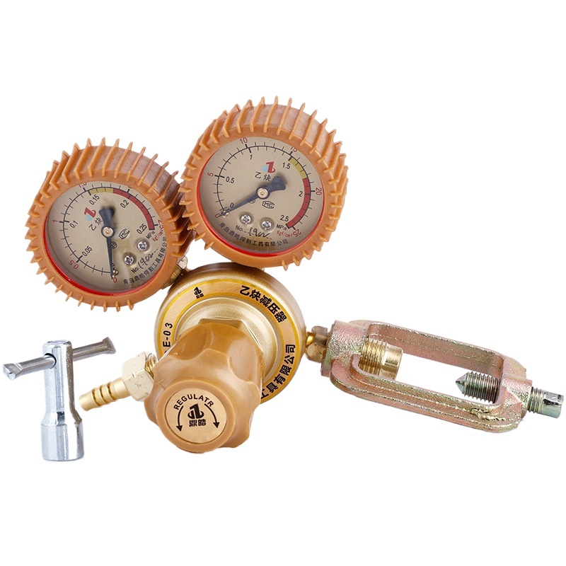 Golden Antivibration Acetylene Pressure Reducer Regulator Gauge (YQE-03) for Welding & Cutting Systems - Image 2