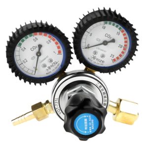 Dual Gauge CO2 Pressure Regulator (2.5-25 MPa Input, 1.25 MPa Output) for CO2 Cylinder HVAC Systems