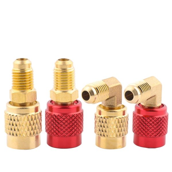 R22 to R410/R32 AC Refrigerant Charging Adapter (90-degree/180-degree Brass Body)