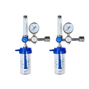 Medical Oxygen Inhaler with Flow Meter & Pressure Reducing Valve - National Standard Adjustable Regulator for Oxygen Cylinder