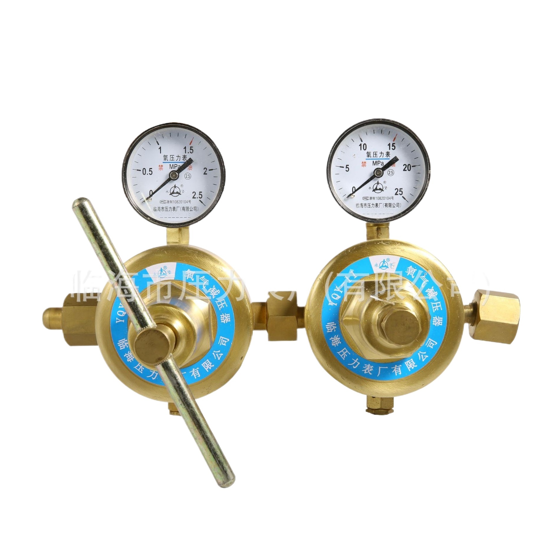 Oxygen Pressure Reducer (YQYG-754, Dual Gauge, 0-2.5MPa, 0-25MPa) for Industrial Oxygen Cylinders - Image 2