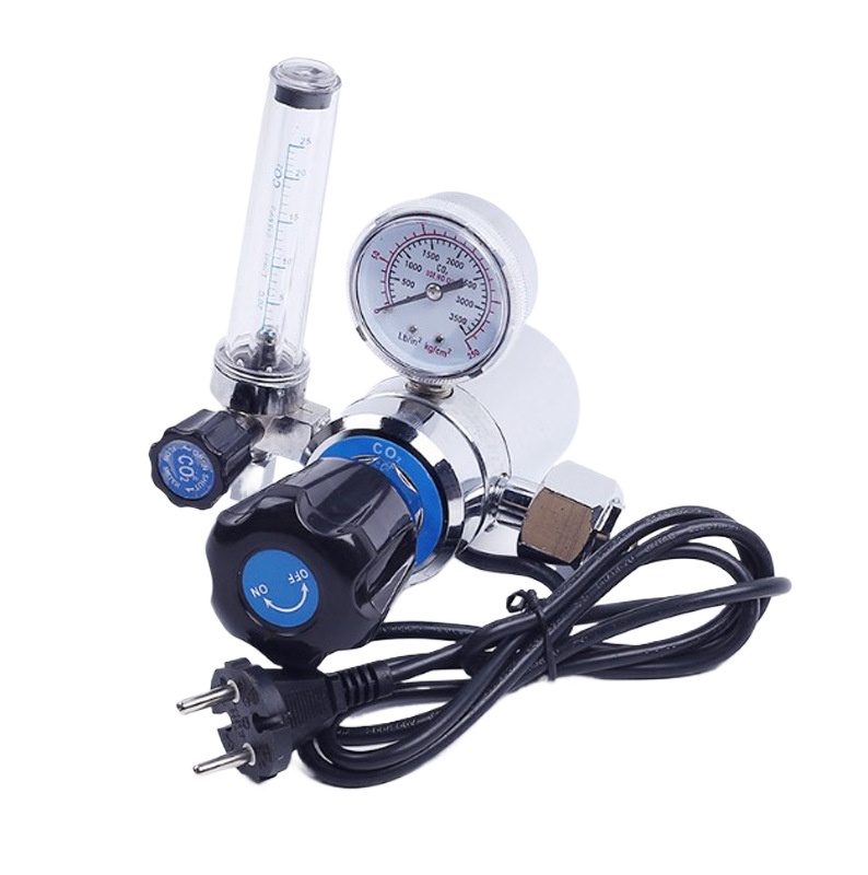 Heated CO2 Regulator with Flow Meter and Gauge, G3/4 Thread, 0.25 MPa Outlet Pressure for Welding - Image 2