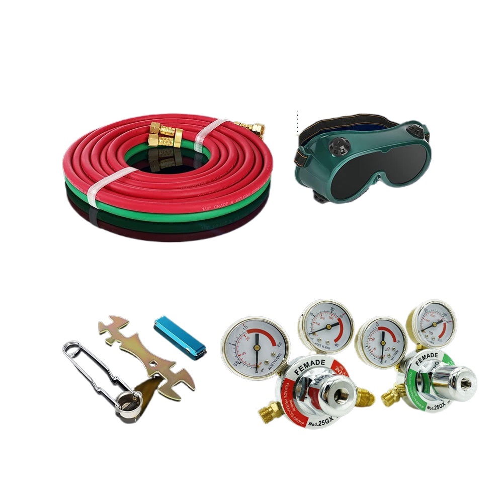 Portable American Style Welding & Cutting Torch Kit with Oxygen Acetylene Gauges & Hoses for Automotive and Industrial Use - Image 2