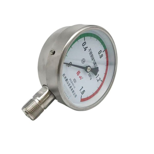HongShan Y100BF Stainless Steel Pressure Gauge 1.6 MPa (0-1.6 MPa) For Air Storage Tanks, Corrosion-Resistant Pressure Measurement - รูปภาพ 3