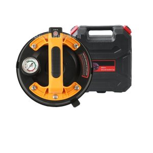 YI-RECHT Electric Tile Suction Cup Automatic Vacuum Pump 200mm Heavy Duty Lifter for Marble Lifting and Installation, with Pressure Gauge