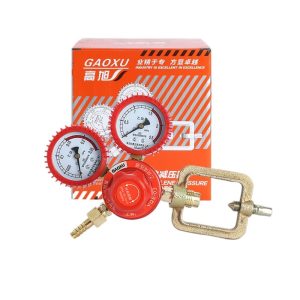 GAOXU YQE-03 Acetylene Pressure Regulator with Shock-proof Dual Gauges for Industrial Welding & Cutting