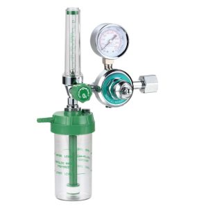 Medical Oxygen Inhaler with Flow Meter and Pressure Gauge (0-25Mpa, 1-15L/min) for Oxygen Cylinders with G5/8 External Thread