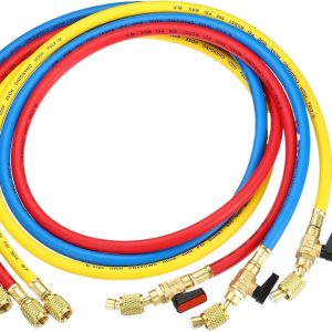 Refrigerant Charging Hoses Kit R-410a (800 PSI Max. W.P., 4000 PSI Burst) with Ball Valves for HVAC AC Refrigeration System