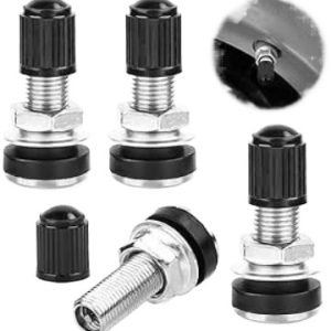Automotive Tire Valve Stems with Dust Caps, Tubeless Metal-Free Rim Valves for Cars and Motorcycles