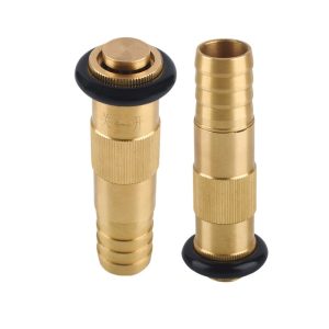Brass Fire Hose Nozzle Water Gun Thickened Adjustable Straight Flow Spray Gun for Fire Protection Garden Irrigation Construction Replaces YH-010