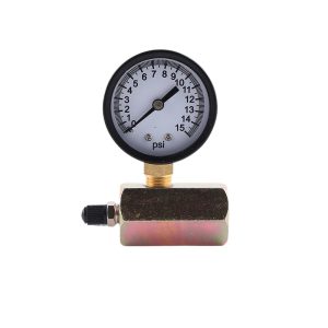 NINE CONTINENTS 2.0" Gas Pressure Gauge 0-15psi with Galvanized Valve Body YG3/4-11 for Pipe Systems