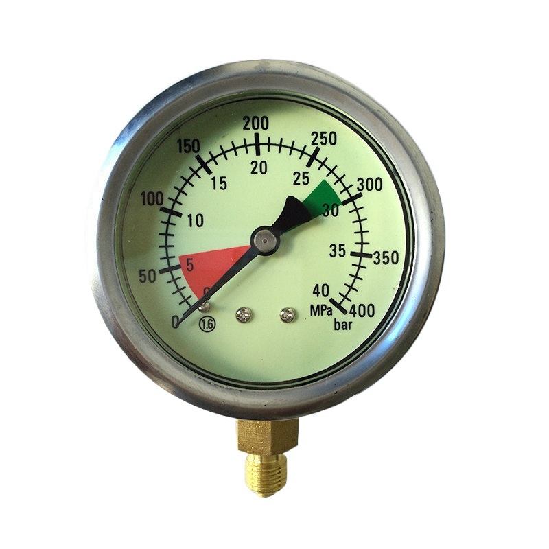 SONGLIN Luminous Pressure Gauge 60mm 0-40 MPa / 0-400 bar, Accuracy Class 1.6, Anti-Vibration for Hydraulic Systems - Image 3