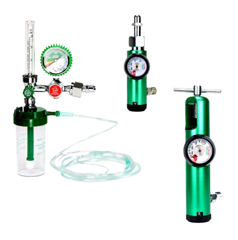 Oxygen Regulator (0-15 L/min Flow) with Humidifier Bottle and Tube for Medical Oxygen Cylinders, CGA540 - Image 2