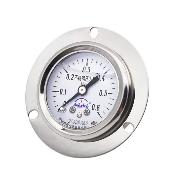 Yongyi YN40ZTBF Full Stainless Steel Axial Pressure Gauge with Flange (0-0.6 MPa) for Water, Liquid, Oil, and Gas Pressure Measurement - Изображение 3