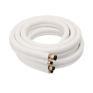 Universal Pure Copper Air Conditioner Connection Pipe (12.7mm OD, 19.05mm OD pipes) with Insulation Cotton & Copper Nuts for 5 HP AC Units