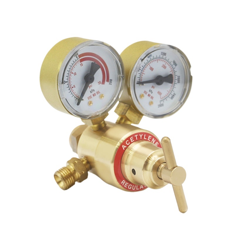 Mini Acetylene Pressure Regulator (0-30 psi/0-200 kPa, 0-400 psi/0-2800 kPa Dual Gauges) for Acetylene Cylinders - Image 3