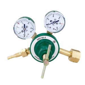 Oxygen Pressure Reducer Nitrogen Regulator with Dual Gauges BBO 80-4 (0-2.5MPa, 0-25MPa) for Gas Welding Cutting