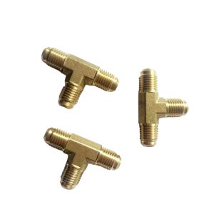 Copper Pipe Equal Diameter External Thread Tee Connector 1/4" SAE & 3/8" SAE for HVAC Systems