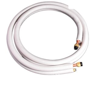 Pearl White Insulated Copper HVAC Line Set (6.35mm OD + 15.88mm OD) for Air Conditioners (3 Ton Units) 1-3 Meters Length, Compatible with Changhong HVAC Systems