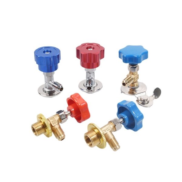 Alloy Refrigerant Bottle Opener Kit with Metal Knob for R22 R134A R600a F12 Refrigerant Bottles, One-Way Valve Design for AC HVAC Systems