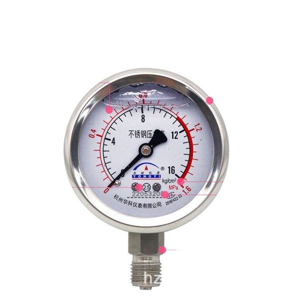 Huake Yongyi YN60BF Radial All Stainless Steel Pressure Gauge (0-1.6MPa, 2.5 Accuracy) for HVAC Systems Replaces 22053208 - 이미지 2