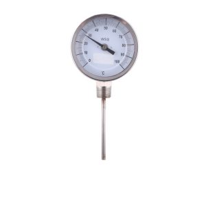 Industrial All Stainless Steel Bi-Metal Thermometer (80mm Dial, 0-100℃) for HVAC Systems Replaces Part No. Bu46