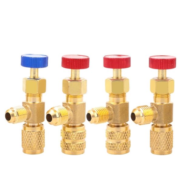 HVAC Refrigerant Charging Safety Valve (R410A, R22) for Air Conditioning Systems, prevents leak and protects hands