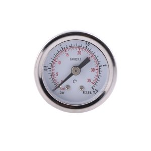 Axial Pressure Gauge 40mm Brass Connector Pressure Meter Black Iron Casing Low Pressure Gauge for HVAC Systems