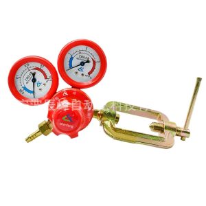 Industrial Pressure Reducer Regulator Valve with Dual Gauges for Gas Tank Applications, Model ACR-02B