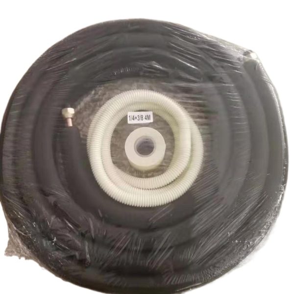 Insulated Copper Tubing HVAC Line Set with 1/4" + 3/8" Hoses, 4M Length for Air Conditioner