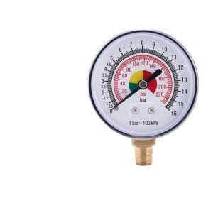 TONGHE Radial Pressure Gauge 0-1.6MPa/0-220 PSI for Hydraulic Oil Air Water Pressure Measurement with M11x1 Thread Interface (Y62 Model)
