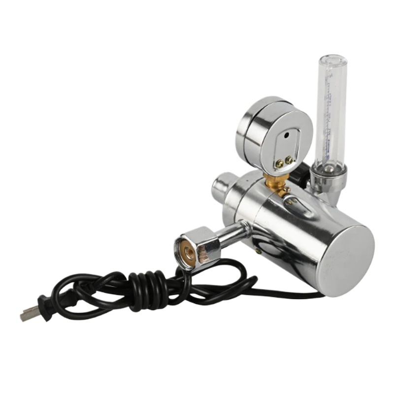 Heated CO2/Argon Regulator Pressure Reducer with Flowmeter (36V 110V 220V) for MIG/TIG Welding, W21.8-14 Inlet - Image 2