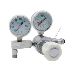 Medical Oxygen Regulator with Dual Gauges (0-15 LPM Oxygen Flow, G5/8 Inlet) for Oxygen Therapy Systems