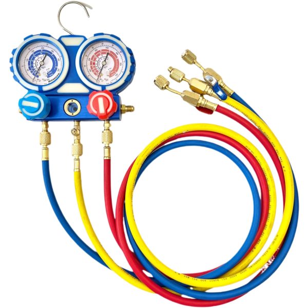 HVAC Refrigerant Charging Hose Kit (R-410a, R-134a, R-22) 800PSI Working Pressure, 4000PSI Burst Pressure, 36inch/60inch/72inch Lengths with Ball Valves for AC Manifold Gauge - Imej 2