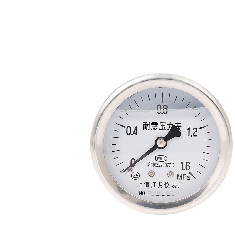 Axial Stainless Steel Pressure Gauge YN60BF/Z with 0-2.5 MPa Range, Bayonet Connection, Anti-vibration for Industrial HVAC Systems - Image 2