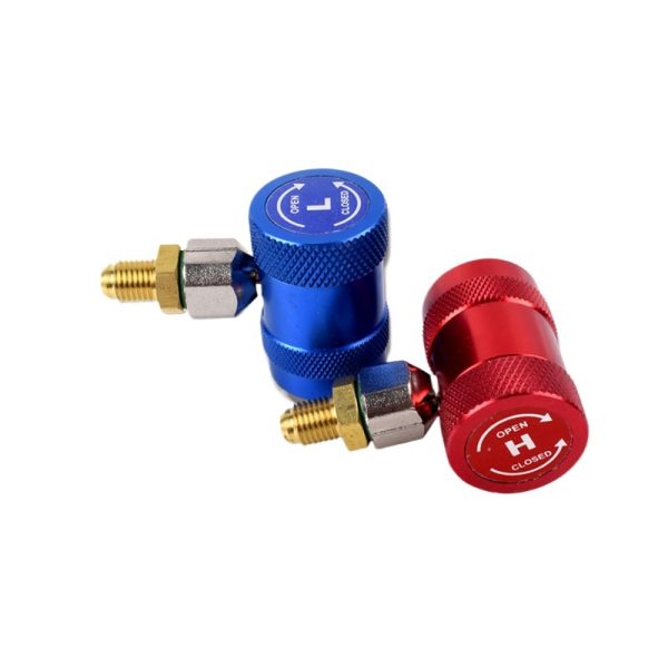 Automotive AC Refrigerant R134A Quick Coupler Adapters (High/Low) with 1/4" SAE Interface for Car AC Service
