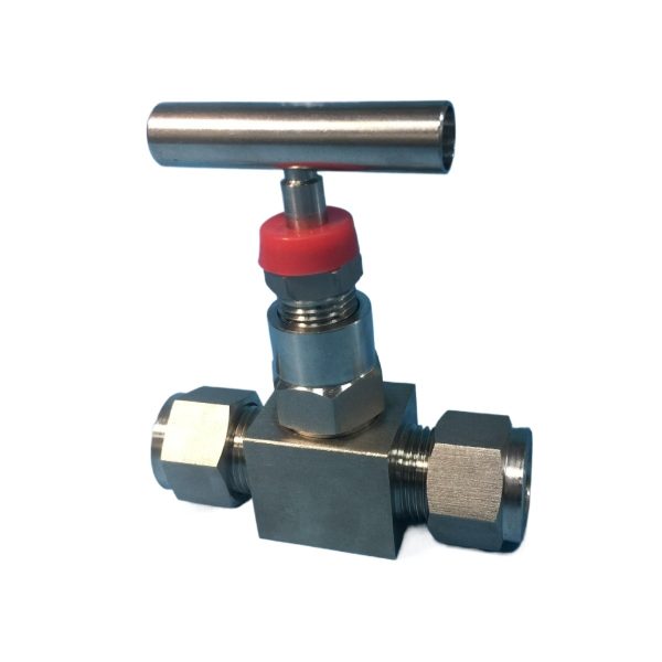 Swagelok Type J91W Stainless Steel Needle Valve (316SS/316L) with Gauge Port for Industrial Applications