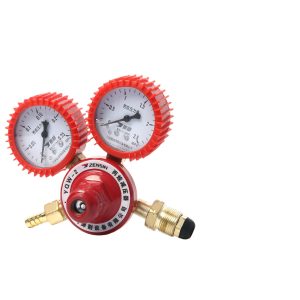 Propane Pressure Regulator Gas Pressure Reducing Valve with Dual Gauges (0-0.25 MPa / 0-2.5 MPa) for Propane Cylinders, YQW-2 Series, compatible with ZENSIN devices