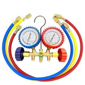 CT-536 Refrigeration Manifold Gauge Set (R-12, R-22, R-404A, R-134a) with Charging Hoses for AC HVAC Systems