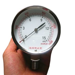 Full Stainless Steel Diaphragm Pressure Gauge 60mm Micro Low Pressure Gauge 0-15 kPa (0-1500 mmH2O) for HVAC Systems