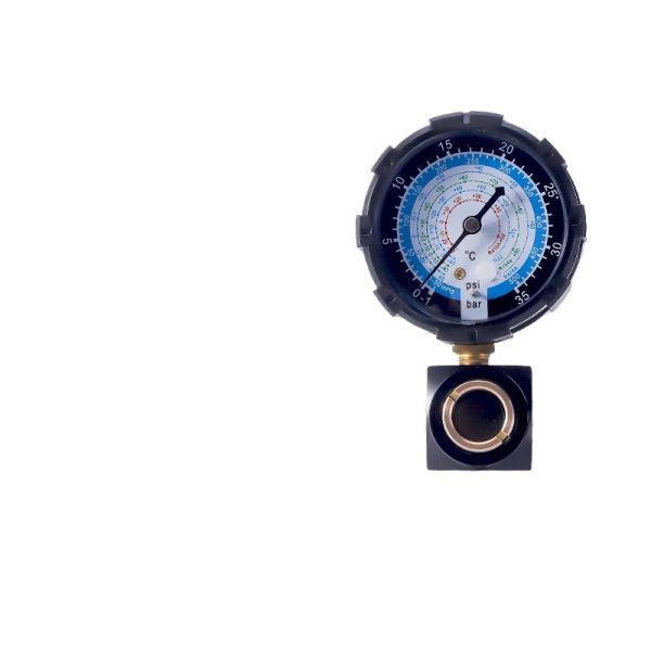 HVAC Refrigerant Manifold Gauge Set (-1 to 35bar, -1 to 55bar) with Anti-Vibration Design, Visual Liquid Window for R410A, R32, R22 AC Charging