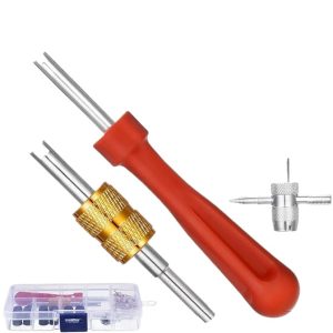 Tire Valve Stem Remover Dual and Single Head Valve Core Repair Tool Kit for TPMS Valve