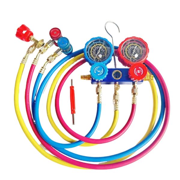 Manifold Gauge Set R22 R134a R410a A/C Refrigerant Charging Kit for Home Auto HVAC Systems - Image 2