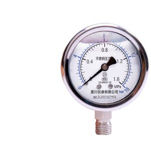 MENGCHUAN YN60BF Stainless Steel Shock-Resistant Pressure Gauge (0.1-100 MPa) for Water Gas Oil HVAC Systems