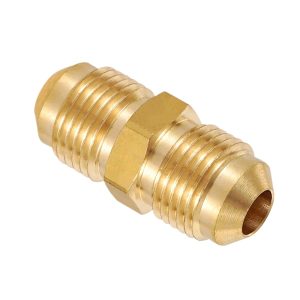 Brass Tube Fitting Flared Refrigerant Pipe Connector with Imperial Nut (1/4”, 3/8”, 1/2”, 5/8”, 3/4” options) for HVAC Systems